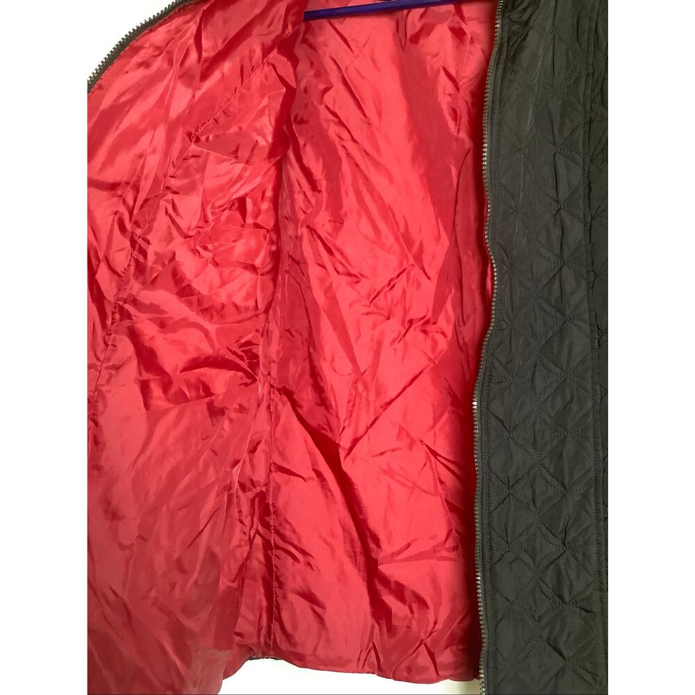 G.H. Bass & Co. Women's Large Black Red Full Zip Quilted Jacket Gorpcore HR9-27 - Picture 4 of 8